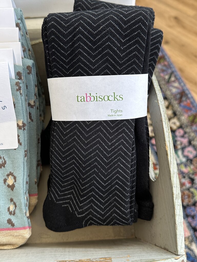 Tabbisocks Zig Zag Tights - Black/Grey