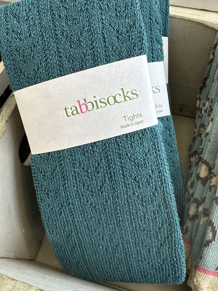 Tabbisocks Crochet Tights - Dusty Teal