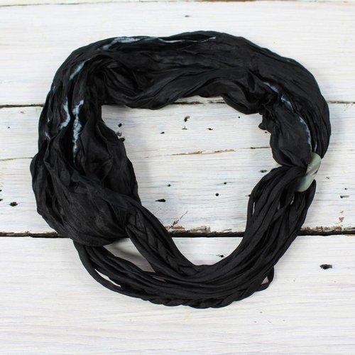 Braided Scarf Necklace - Black Braided Scarf Necklace - Black