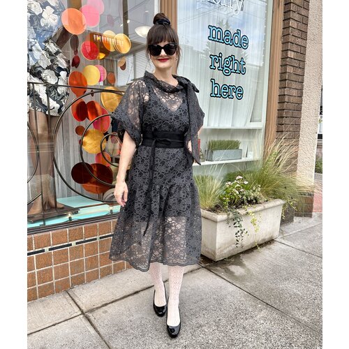 Sarah Bibb Fancy Paulie Dress - Graphite Lace Sarah Bibb Fancy Paulie Dress - Graphite Lace