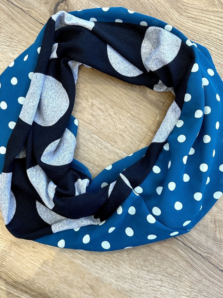 Sarah Bibb Single Loop Infinity Scarf -Biggie Dot/Aegean Dot