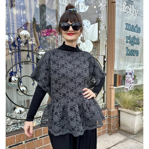 Sarah Bibb Abbie Top - Graphite Lace Sarah Bibb Abbie Top - Graphite Lace