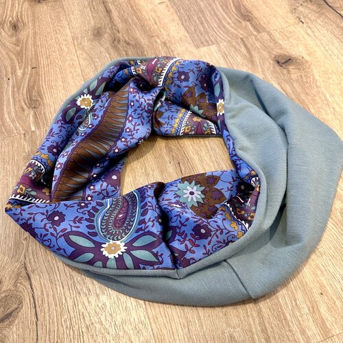 Sarah Bibb Single Loop Infinity Scarf -Soft Sage/Sarajevo