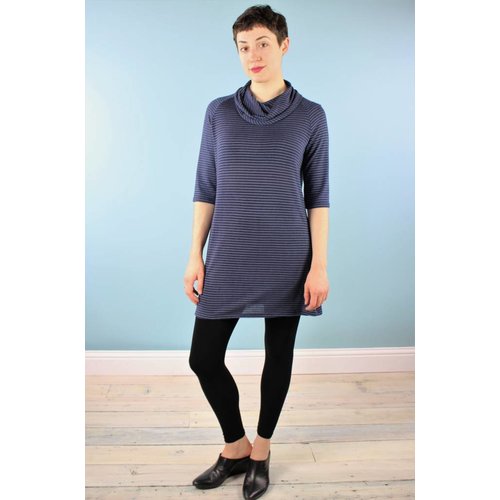Sarah Bibb Candy Cowl Tunic - Mist Stripe Sarah Bibb Candy Cowl Tunic - Mist Stripe