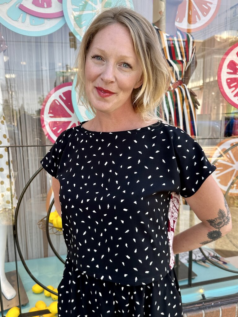Sarah Bibb Rita Top - Brush Dot/Central Park