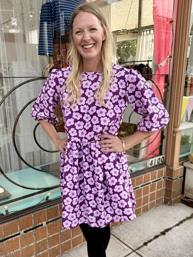 Busy Mushroom Cassie Tunic Dress - Purp Flower