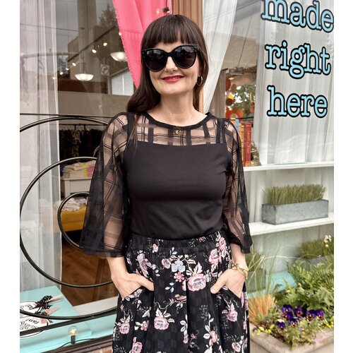 Sarah Bibb Cindy Top - Black Grid Sarah Bibb Cindy Top - Black Grid