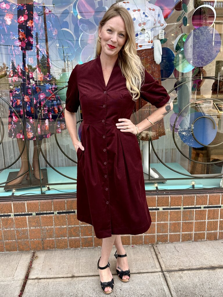 Emily & Fin Stella Dress - Bordeux Mini Cord