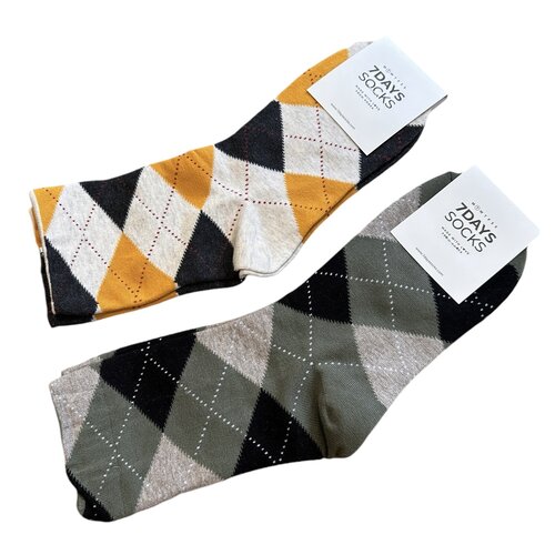 7 Days Argyle Crew Socks 7 Days Argyle Crew Socks
