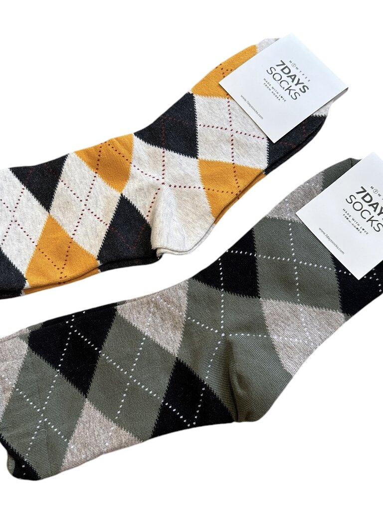 7 Days Argyle Crew Socks