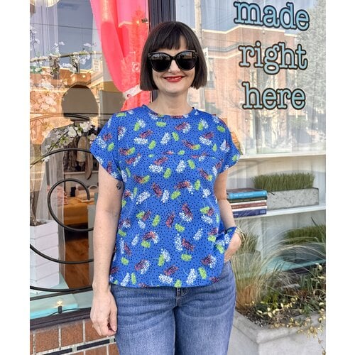 Sarah Bibb Lang Top - Blue Fireworks Sarah Bibb Lang Top - Blue Fireworks