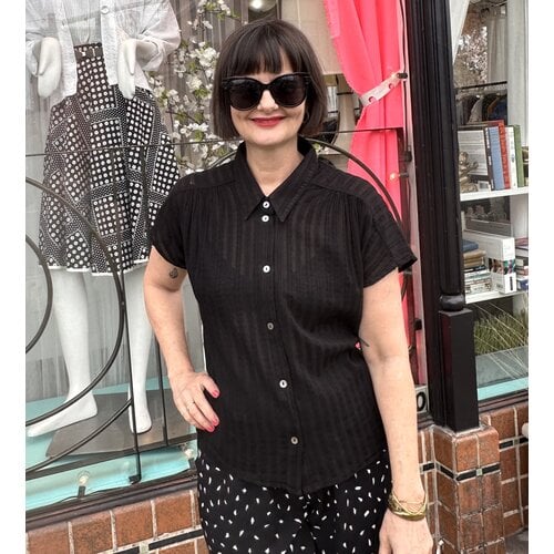 Cameo Carol Blouse - Black Linez Cameo Carol Blouse - Black Linez