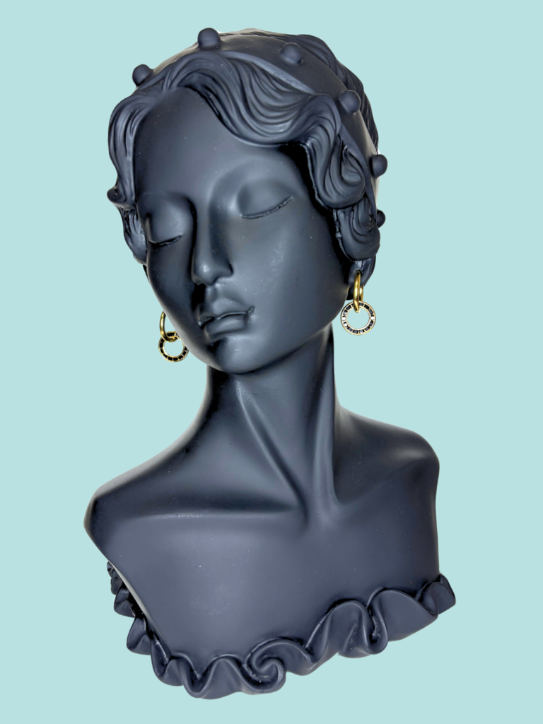 brass and sand Crys Hoops