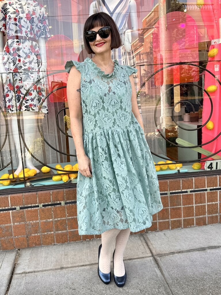 Sarah Bibb Taylor Dress - Aqua Lace