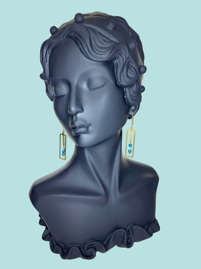 brass and sand Treas Earring