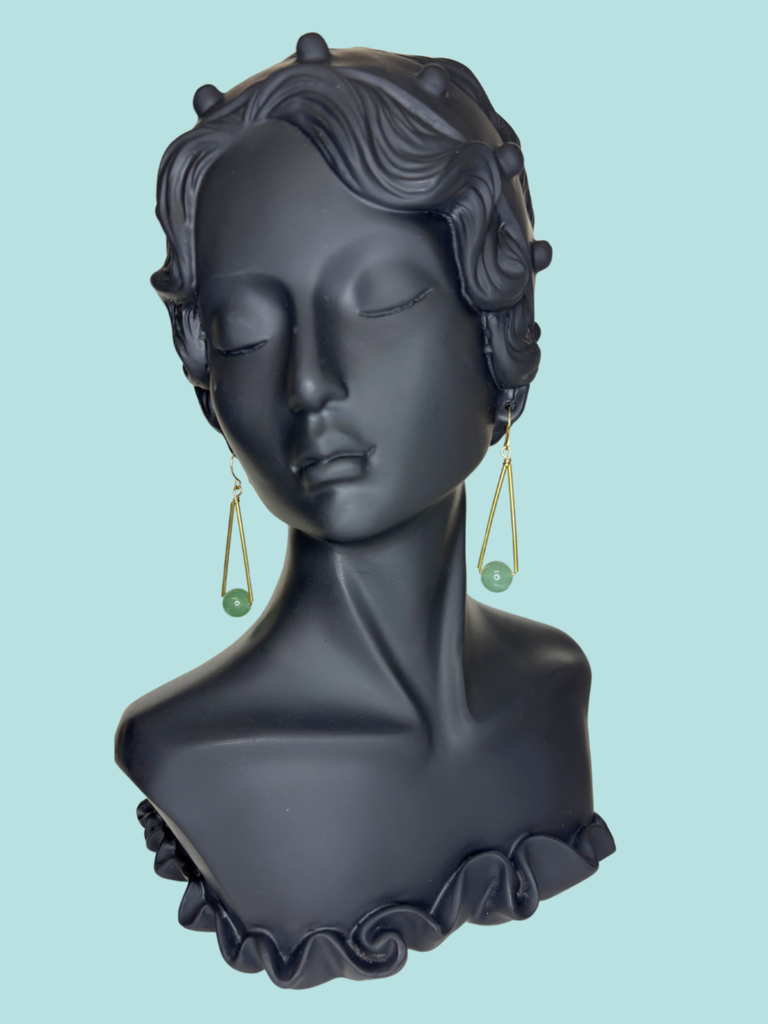 brass and sand Swingy Earrings
