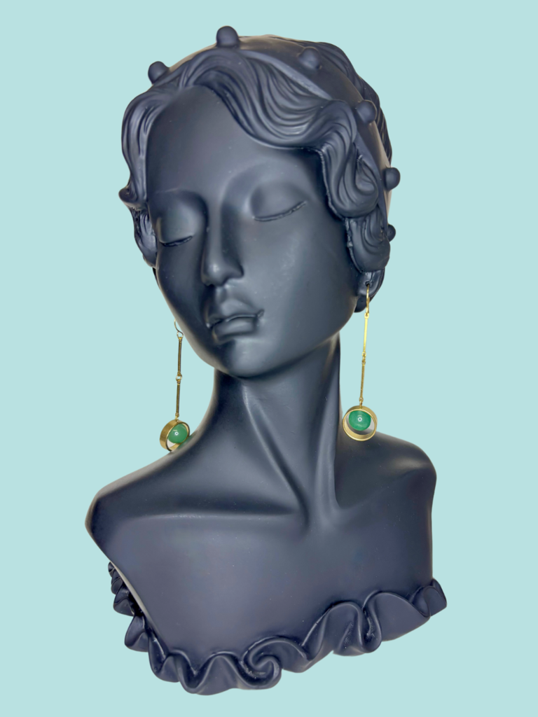 brass and sand Kilen Earrings