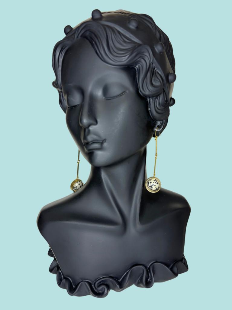 brass and sand Kine Earrings