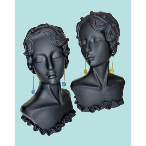 brass and sand Crock Earring brass and sand Crock Earring