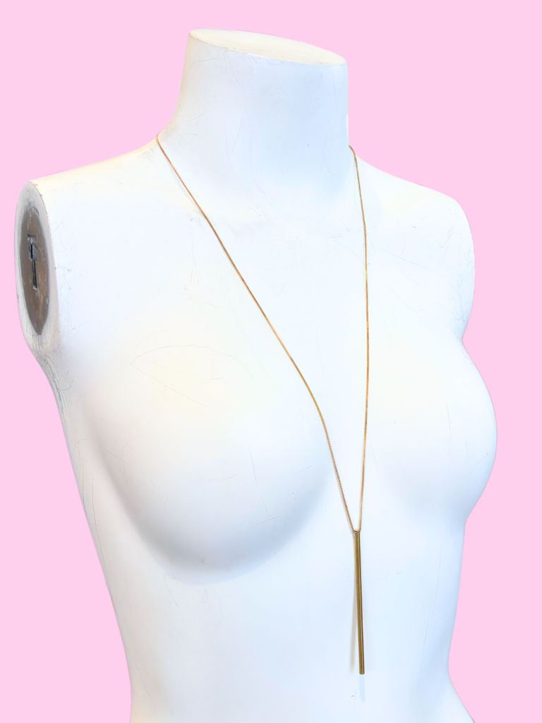 brass and sand Adj Felix Rod Necklace