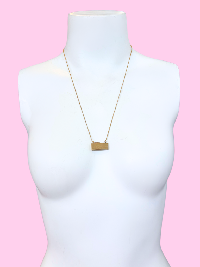brass and sand Side Bar Necklace