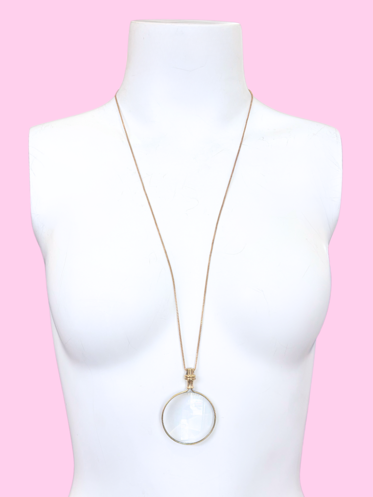 brass and sand Magnifier Necklace