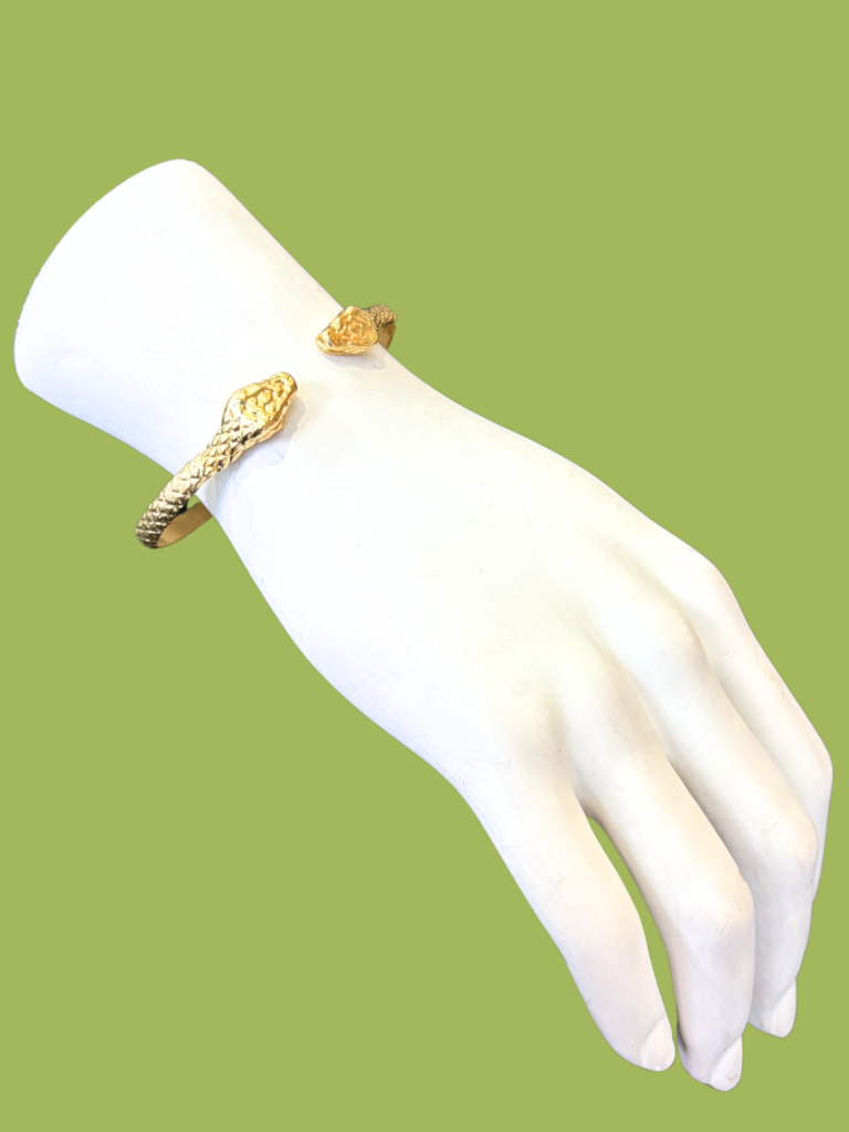 brass and sand Snakey Cuff - Brass