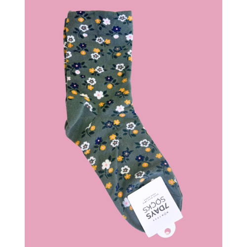 7 Days Secret Garden Socks  - Sage