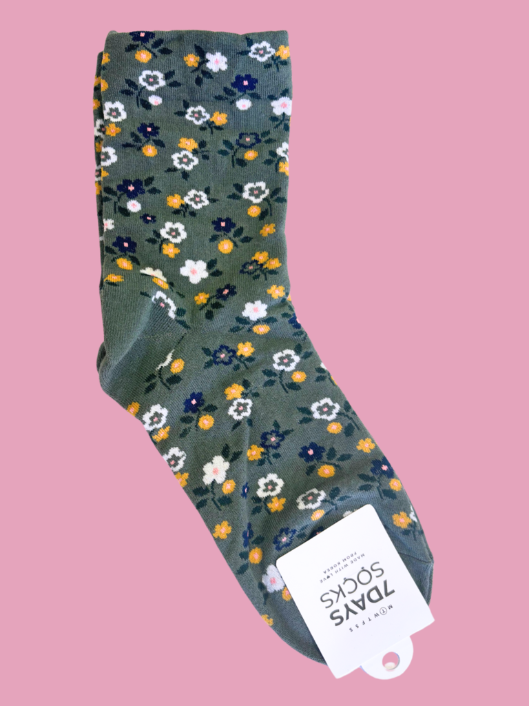 7 Days Secret Garden Socks  - Sage