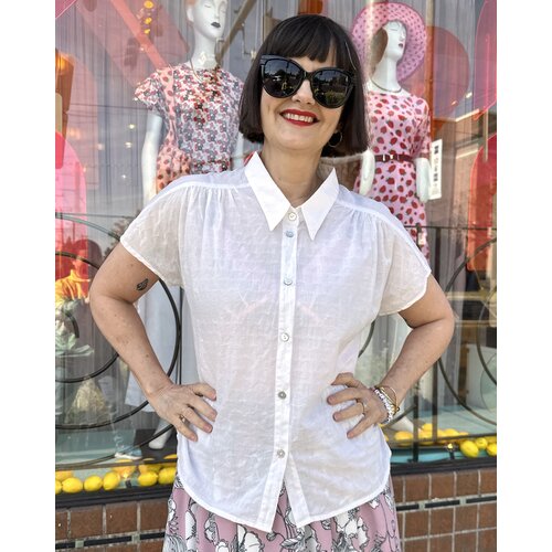 Cameo Carol Blouse -   White Hash