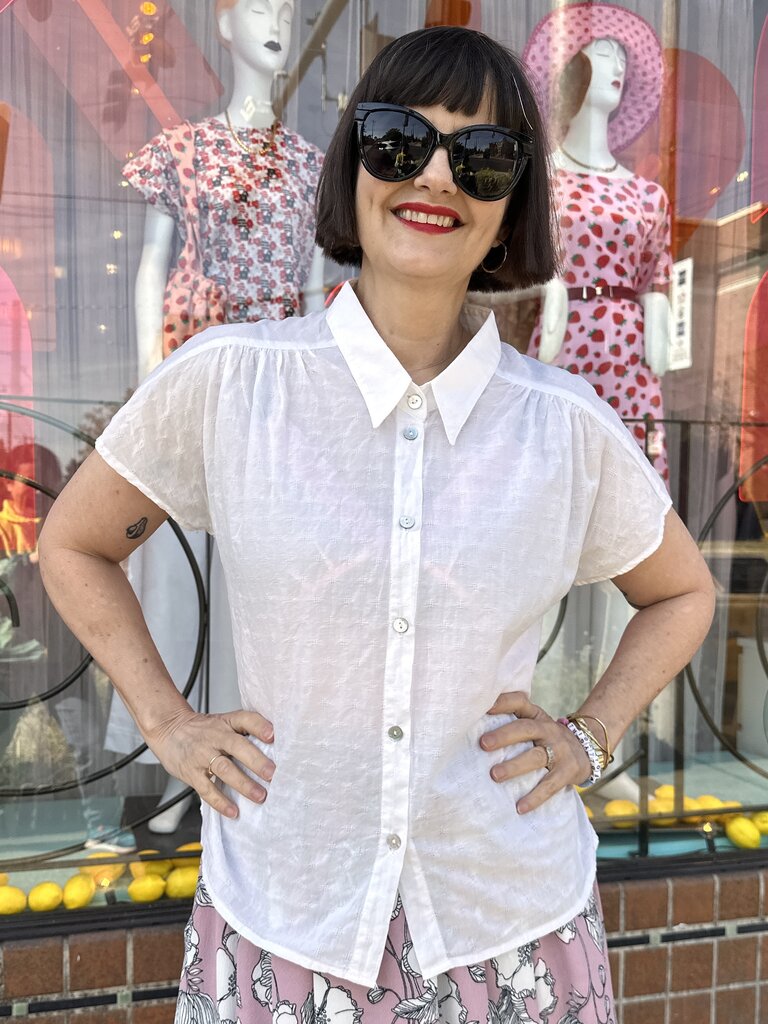 Cameo Carol Blouse -   White Hash