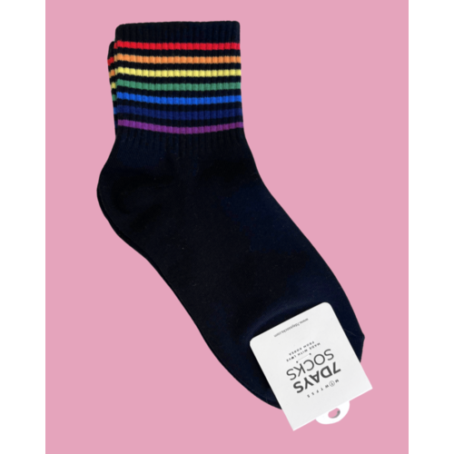 7 Days Black Rainbow Socks