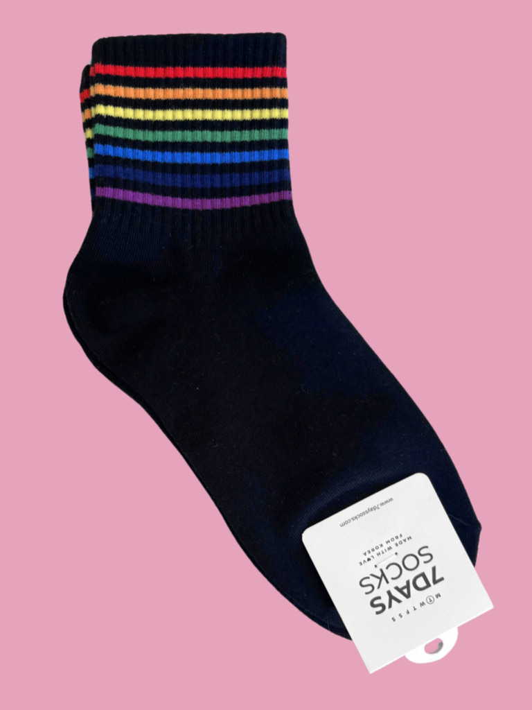 7 Days Black Rainbow Socks