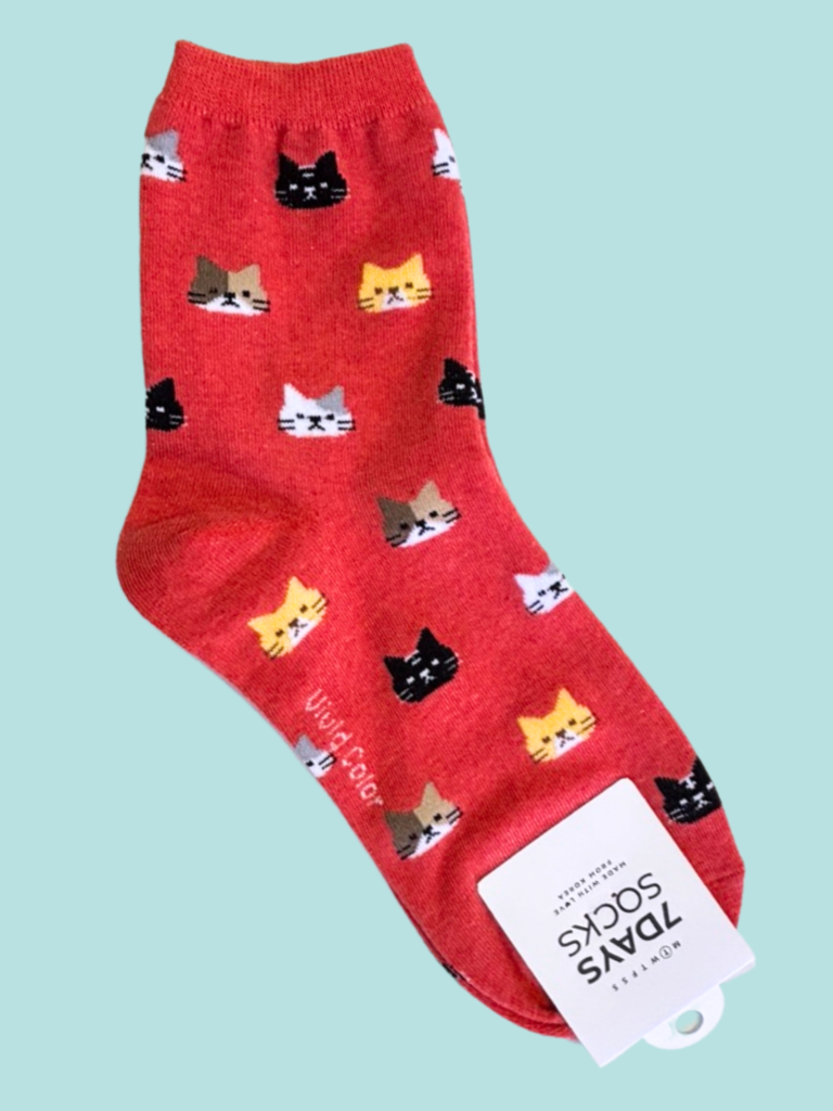 7 Days Cat Socks  - Orangish