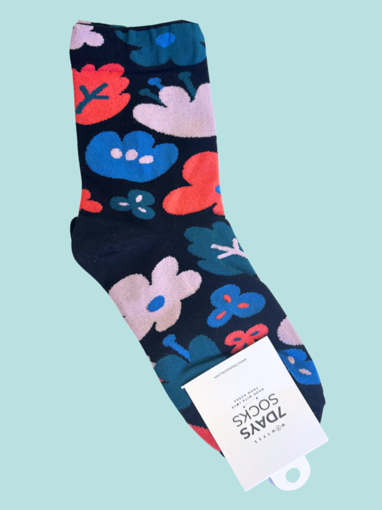 7 Days Flower Socks - Black