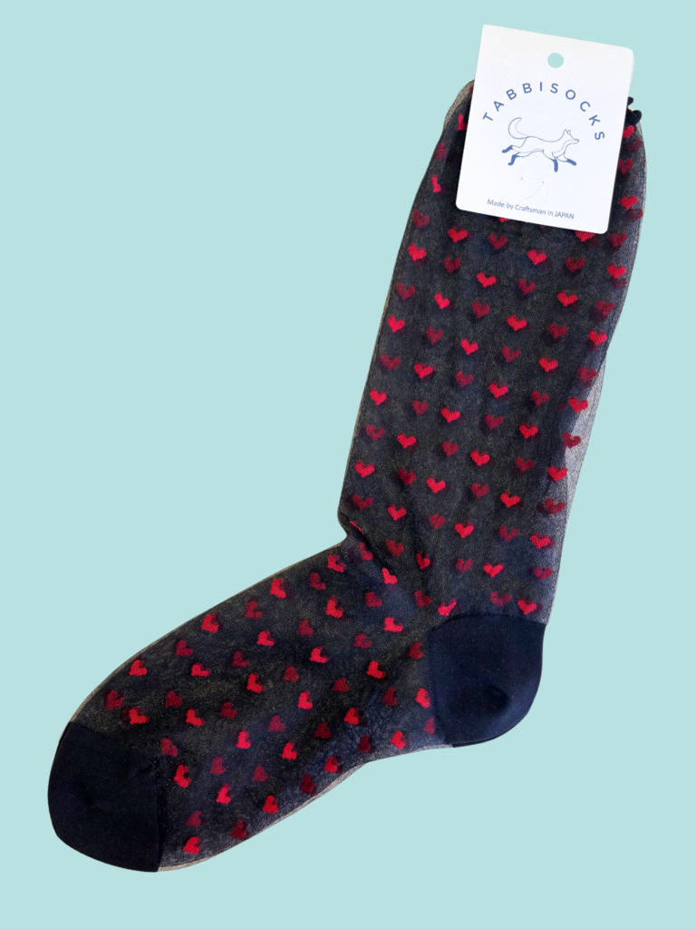 Tabbisocks Party Socks - Sheer Tiny Hearts