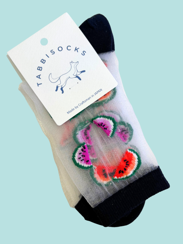 Tabbisocks Party Socks - Sheer Clear Watermelon
