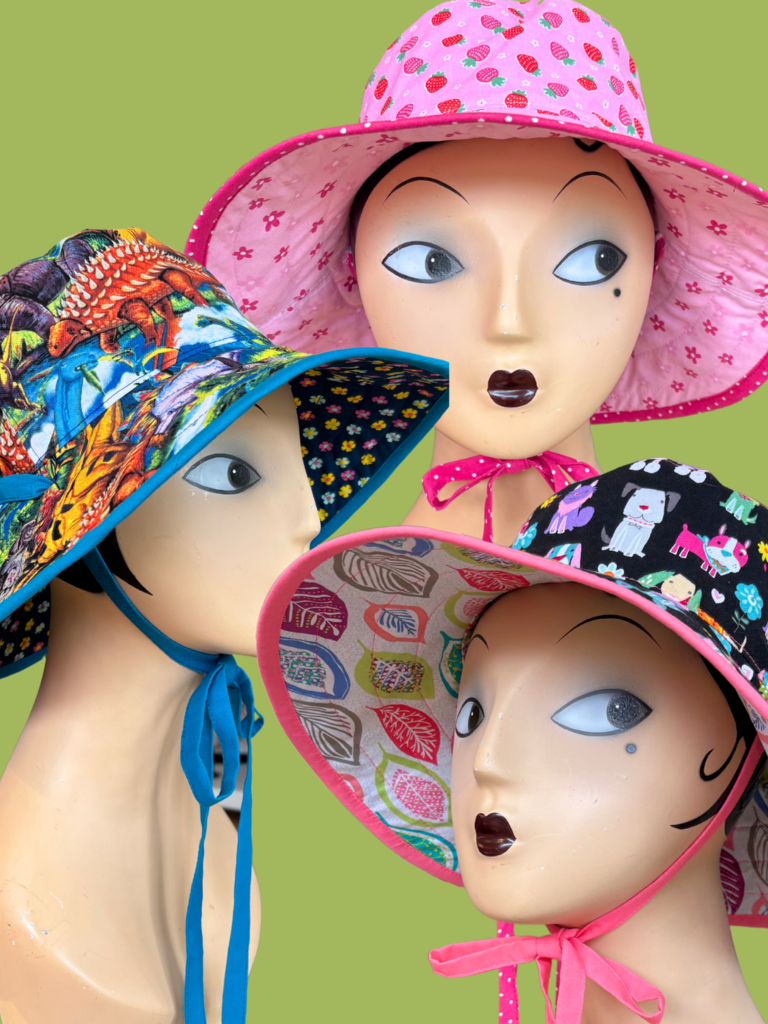 Busy Mushroom Reversible Sun Hat - Multiple Prints