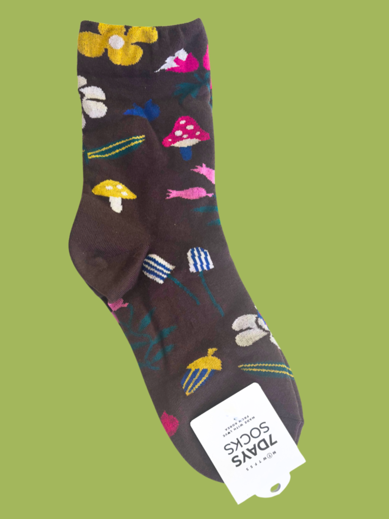 7 Days Brown Shroom Socks