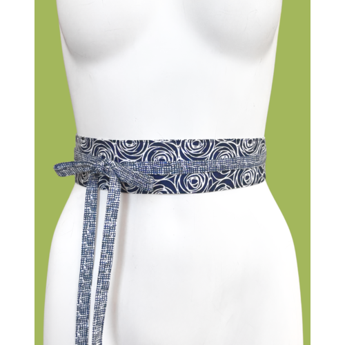 Sarah Bibb Mini Wrapping Belt- Navy Rose Sarah Bibb Mini Wrapping Belt- Navy Rose