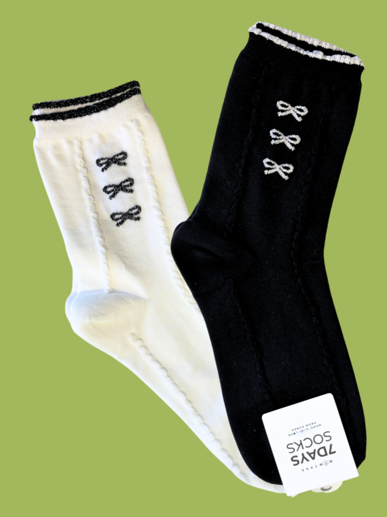 7 Days Sparkle Bow Socks