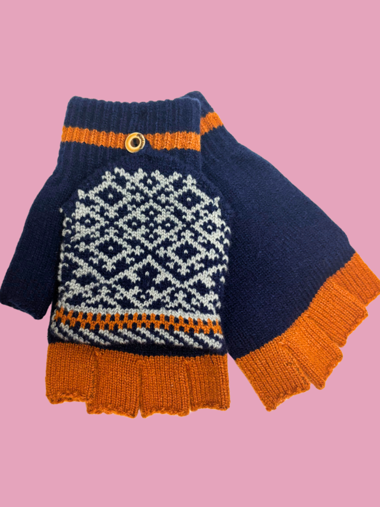 JS Accessories Fingerless  Mitten  - Navy