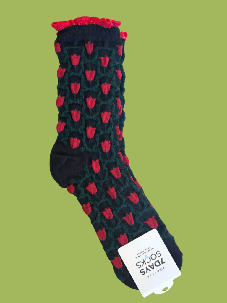 7 Days Ruffly Flower Socks
