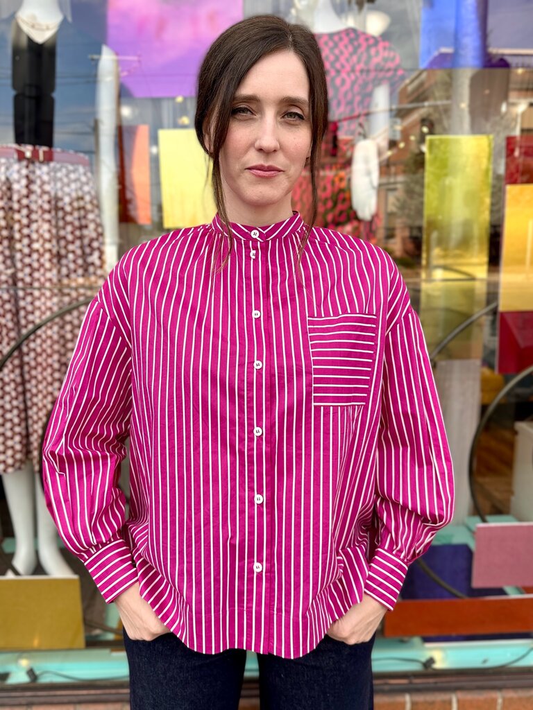Frnch Ari Blouse - Fuchsia Stripe