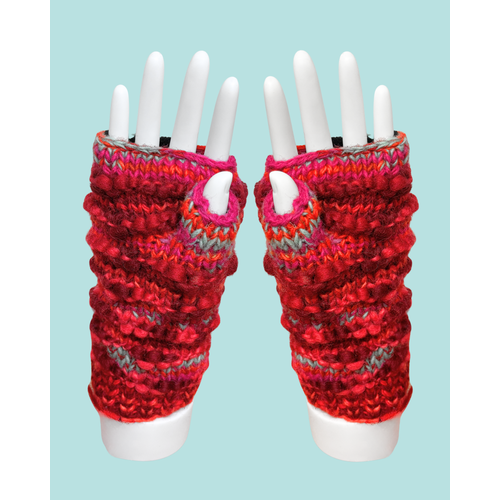 Sanjay Handwarmers - Ridged Red