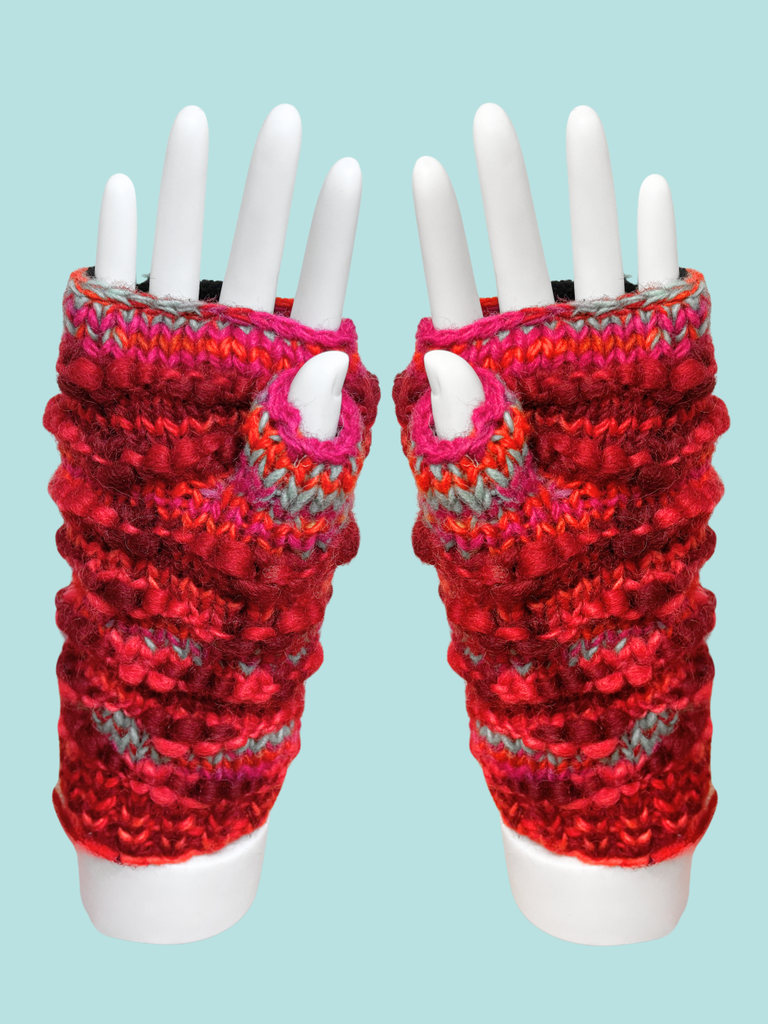 Sanjay Handwarmers - Ridged Red