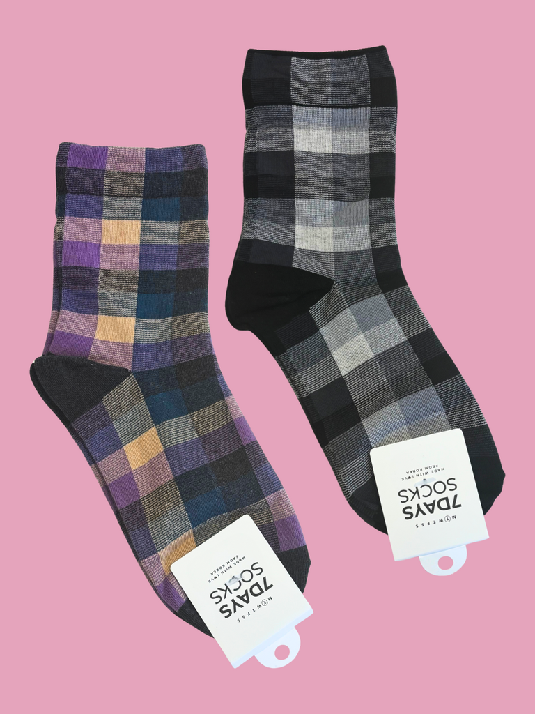 7 Days Plaid Socks