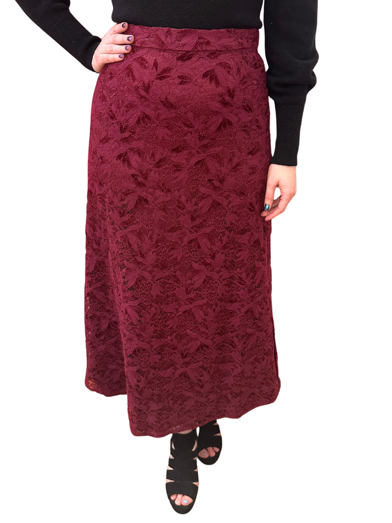 Frnch Harriet Lace Skirt - Bordeaux