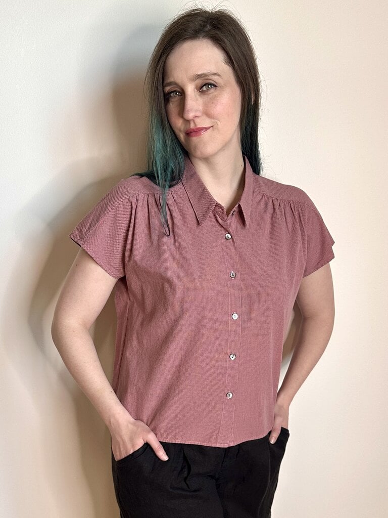 Cameo Carol Blouse - Rose Grid