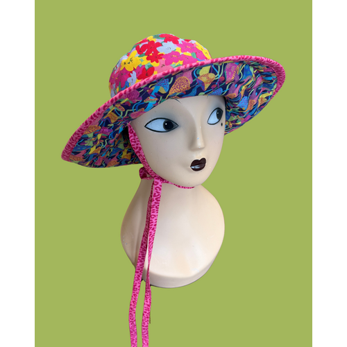 Busy Mushroom Reversible Sun Hat - Pansy/Shroom